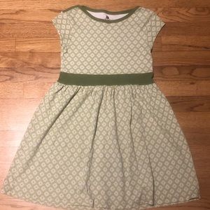 Tea girls green patterned dress